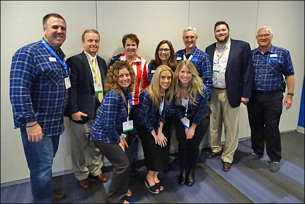 MiPPA’s current and incoming board members were recognized during the show, including (from left, back row) MiPPA President-Elect Paul Zafarana; Jim McCollough, Edwards Garment; Sue Kinch, Kitchen Happy; RAC Delegate Valerie Hayman Sklar, Corporate Speciaties; Immediate Past President Dave DeWitt, Advanced Marketing Partners; Patrick Kelleher, Headfirst Printing; MiPPA Executive Director Paul Kiewiet, MAS+ (from left, front row) Lisa Bascom, Amerifoam; Board Secretary Sarah Merrill, Mercury Promotions and Fulfillment; and Marci Schwartz Taran, The Bradley Company.