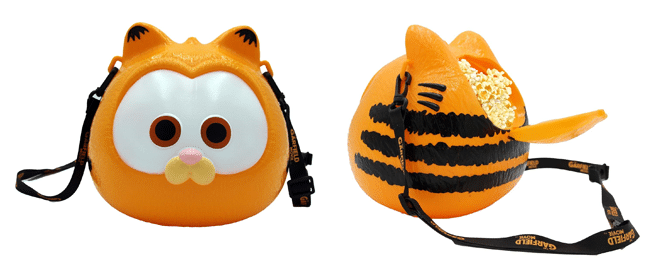 Garfield movie character head popcorn bucket front & back