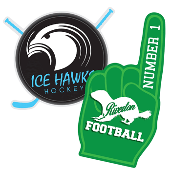 Magnet America large custom shape magnets - hockey puck and foam fan finger