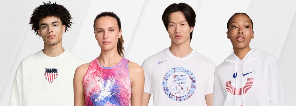 4 models wearing Team USA Villagewear by Nike