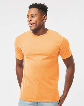man wearing orange Tultex Heavyweight Jersey T-Shirt is
