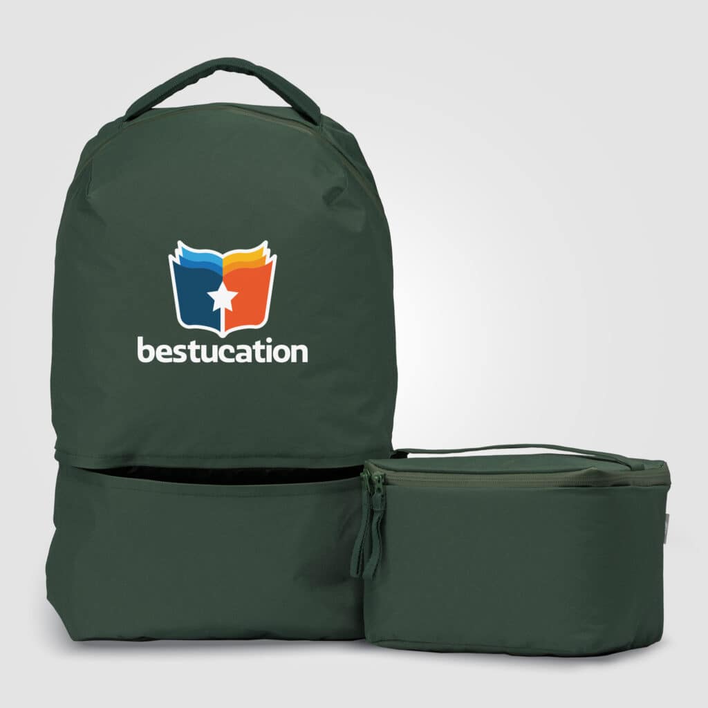 backpack and cooler