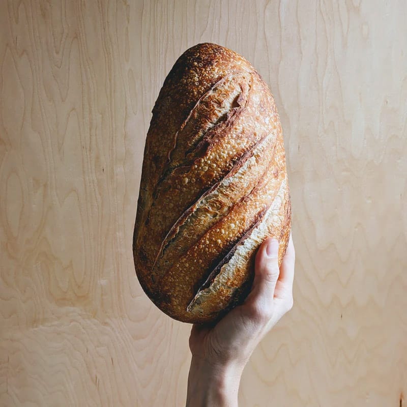 oblong sourdough bread loaf
